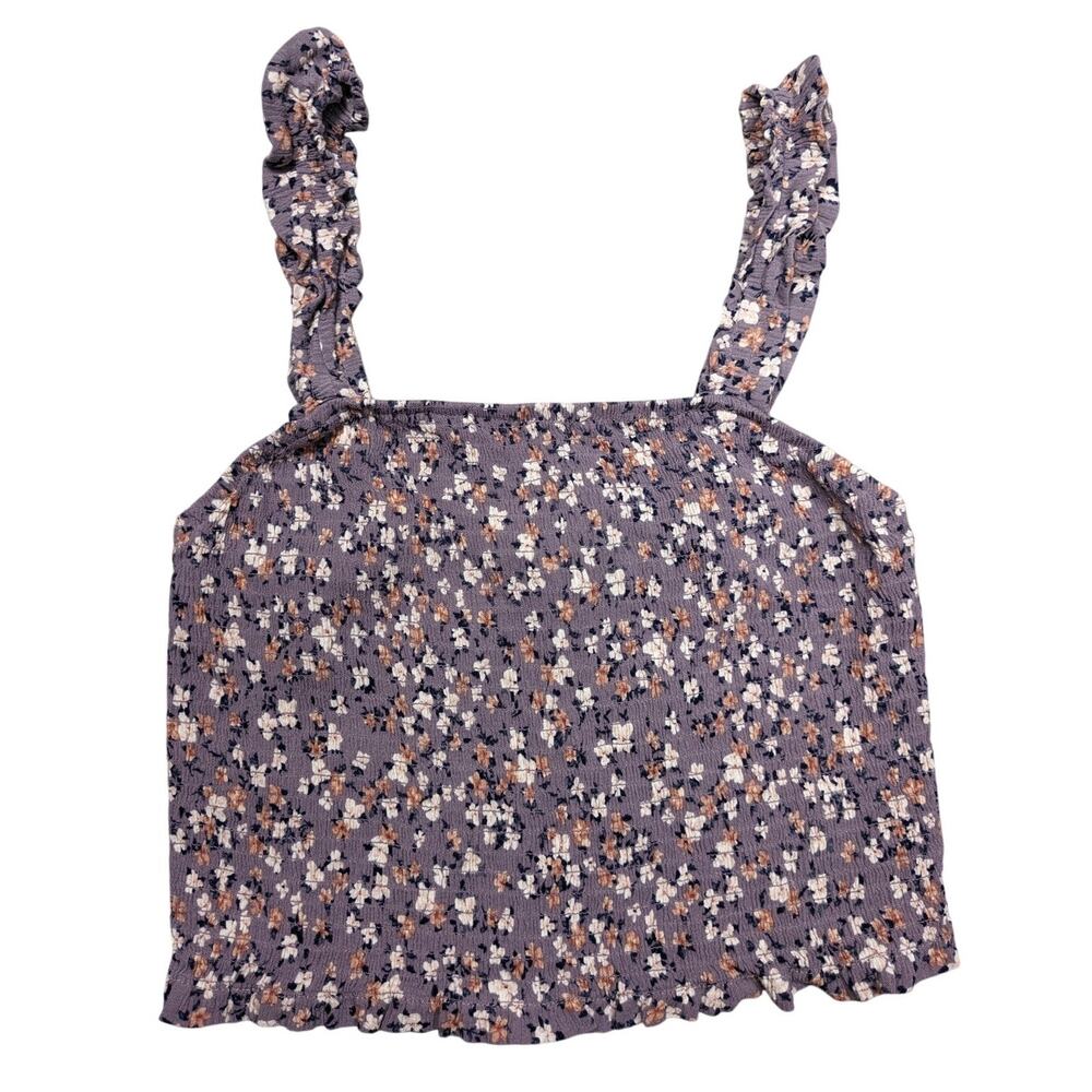 Pink‎ Rose Tank Women's Small Purple Floral Halter Summer Boho EUC